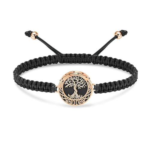 ZEZILE Baum des Lebens Einäscherung Armband für Asche Runde Urne Verstellbare Armbänder Gedenkschmuck Beerdigung Andenken für Frauen Männer von ZEZILE