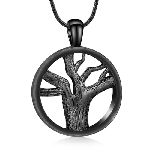 ZEZILE Baum des Lebens Urne Halskette für Asche Edelstahl Einäscherung Schmuck für Frauen Männer Andenken Denkmal für Schmuck von ZEZILE