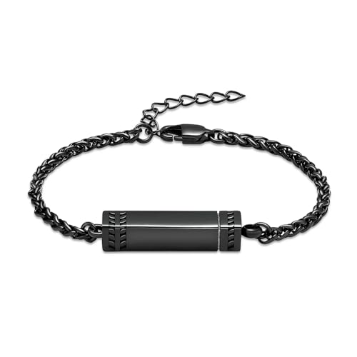 ZEZILE Einäscherung Armband für Asche Edelstahl Bar Urne Verstellbare Gliederarmbänder Andenken Schmuck Gedenkgeschenk für Frauen Männer von ZEZILE