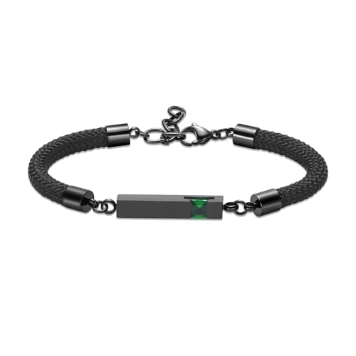 ZEZILE Einäscherung Armband für Asche für Frauen Männer Edelstahl Würfel Urne Verstellbare Armbänder Andenken Geburtsstein Gedenkschmuck von ZEZILE