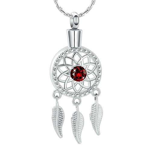 ZEZILE Einäscherung Gedenkschmuck Edelstahl Urne Halskette für Asche eingelegte Kristall Anhänger Andenken Geschenk von ZEZILE