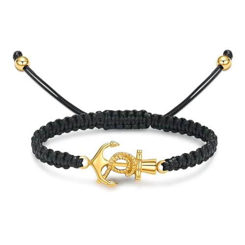 ZEZILE Einäscherung Schmuck Boot Anker Urne Armband für Asche Verstellbares geflochtenes Seil Andenken Armband für Männer Frauen Gedenkschmuck von ZEZILE