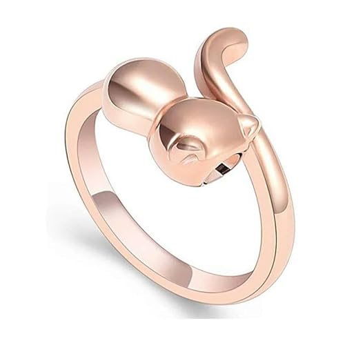 ZEZILE Einäscherung Schmuck Einäscherung Ring für Asche Katze Finger Ring für Asche für Frauen Mädchen Edelstahl Katze Gedenkschmuck von ZEZILE