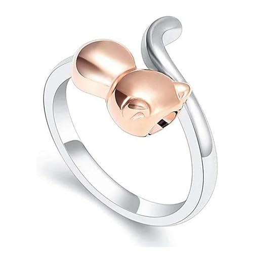 ZEZILE Einäscherung Schmuck Einäscherung Ring für Asche Katze Finger Ring für Asche für Frauen Mädchen Edelstahl Katze Gedenkschmuck von ZEZILE