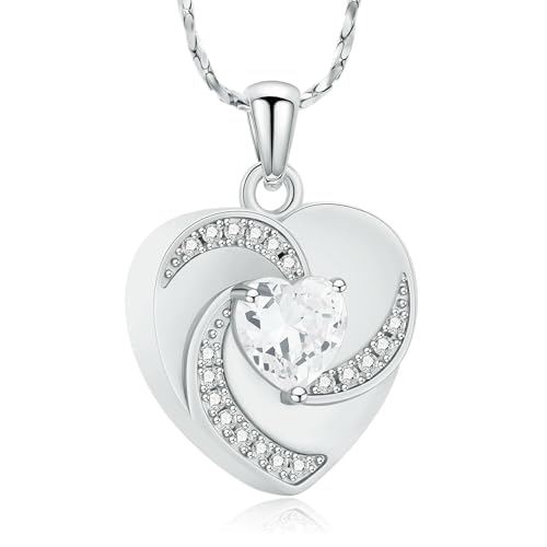 ZEZILE Einäscherung Schmuck Herz Urne Halskette für Asche Kristall Memorial Anhänger Geliebte Asche Halter Beerdigung Andenken für Frauen ZEZILE Einäscherung Schmuck Herz Urne Halskette für Asche Kristall Memorial Anhänger Geliebte Asche Halter Beerdigung Andenken für Frauen von ZEZILE