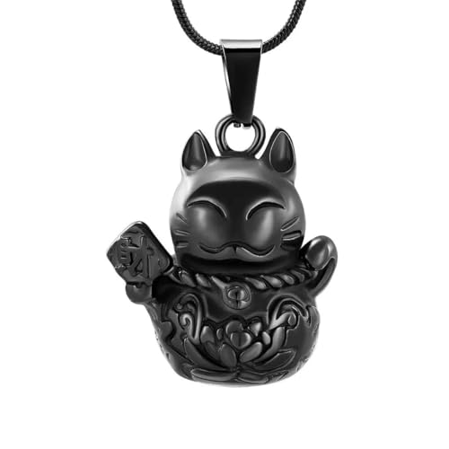 ZEZILE Einäscherung Schmuck Katze Urne Halskette für Asche für Frauen Männer Geschenke Edelstahl Andenken Asche Anhänger Memorial Halskette von ZEZILE