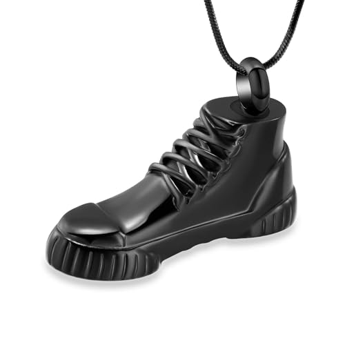 ZEZILE Einäscherung Schmuck Schuh Aschestiefel Anhänger Urne Edelstahl Halskette Keepsake Memorial Geschenk für Herren von ZEZILE