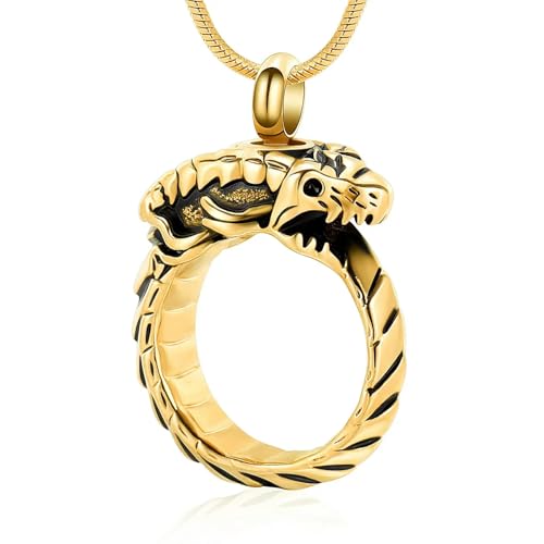 ZEZILE Einäscherung Schmuck Urne Halskette für Asche Edelstahl Andenken Urne Halskette Memorial Anhänger Halskette für Frauen Männer von ZEZILE