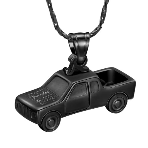 ZEZILE Einäscherung Schmuck Urne Halskette für Asche Edelstahl Memorial Menschliche Asche Andenken Anhänger Halskette für Frauen Männer von ZEZILE