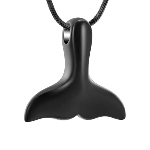 ZEZILE Einäscherung Schmuck Wal Schwanz Urne Halskette für Asche Edelstahl Andenken Schmuck Memorial Haustier Asche Anhänger für Männer Frauen von ZEZILE