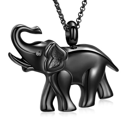 ZEZILE Einäscherung Schmuck für Asche Elefant Form Urne Halskette Edelstahl Andenken Memorial Asche Anhänger Halskette für Frauen Männer ZEZILE Einäscherung Schmuck für Asche Elefant Form Urne Halskette Edelstahl Andenken Memorial Asche Anhänger Halskette für Frauen Männer von ZEZILE