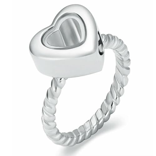 ZEZILE Einäscherungsringe für Asche Glas Herz Form Urnen Fingerring Edelstahl Mensch Haustiere Asche Halter Andenken Urne Schmuck von ZEZILE