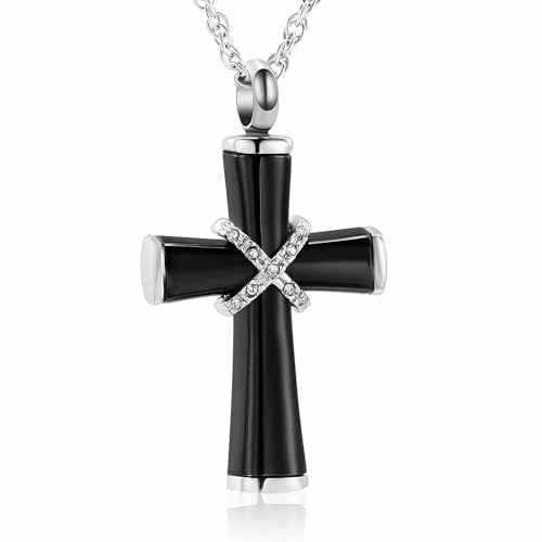 ZEZILE Feuerbestattung Schmuck Kreuz Urne Halsketten für Asche für Frauen Männer Edelstahl Urne Memorial Anhänger Andenken Asche Halter ZEZILE Feuerbestattung Schmuck Kreuz Urne Halsketten für Asche für Frauen Männer Edelstahl Urne Memorial Anhänger Andenken Asche Halter von ZEZILE