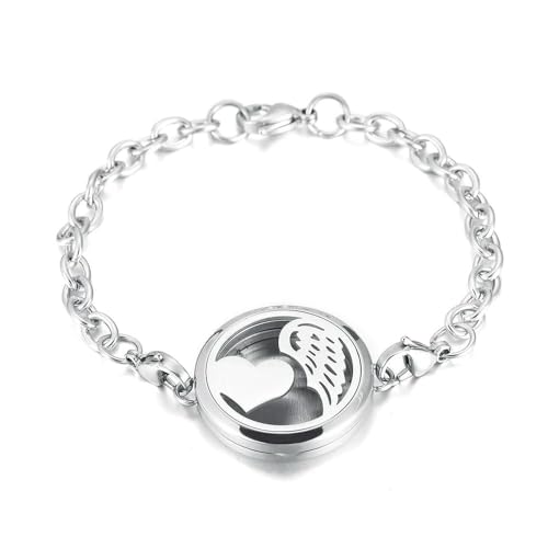 ZEZILE Frauen Armbänder mit ätherischen Ölen Edelstahl mit ätherischen Ölen Parfüm Medaillon Diffusor Armbänder ZEZILE Frauen Armbänder mit ätherischen Ölen Edelstahl mit ätherischen Ölen Parfüm Medaillon Diffusor Armbänder von ZEZILE