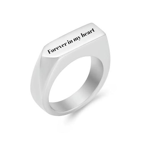ZEZILE Für immer in meinem Herzen Einäscherungsringe für Asche für Männer Edelstahl Geometrische Fingerring Gedenkurnen Schmuck von ZEZILE