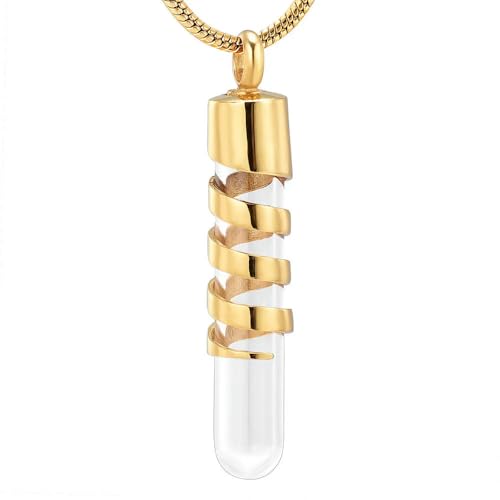 ZEZILE Glas Zylinder Rohr Memorial Anhänger Halskette Asche Halter Andenken Einäscherung Schmuck Urnen für Asche 4 Farben ZEZILE Glas Zylinder Rohr Memorial Anhänger Halskette Asche Halter Andenken Einäscherung Schmuck Urnen für Asche 4 Farben von ZEZILE
