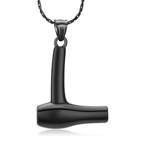 ZEZILE Haartrockner Urne Halskette Einäscherung Schmuck für Asche für Frauen Männer Edelstahl Anhänger Andenken Geschenk von ZEZILE