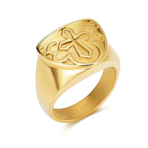 ZEZILE Herren Andenken Ring für Asche Kreuz Muster Edelstahl Einäscherung Schmuck Edelstahl Beerdigung Memorial Urne Ringe von ZEZILE
