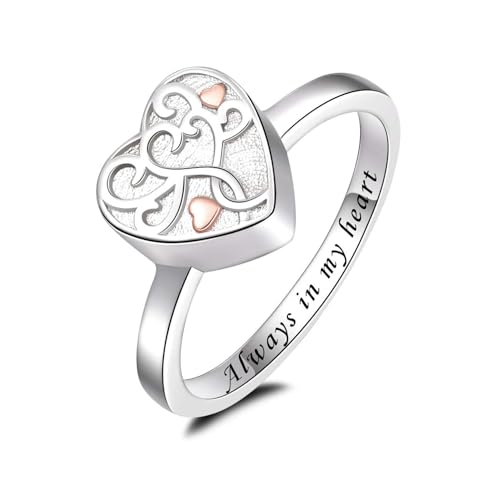 ZEZILE Herz Baum des Lebens Einäscherung Urne Ring für Asche für Frauen Denkmal Geliebte Finger Ring immer in meinem Herzen Andenken Schmuck von ZEZILE