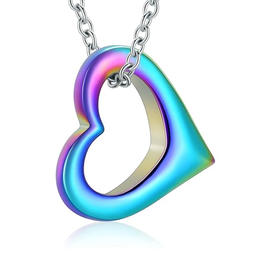 ZEZILE Herz Urne Halskette für Asche Edelstahl Einäscherung Schmuck für Frauen Mädchen Memorial Geliebte Asche Halter Anhänger Andenken von ZEZILE