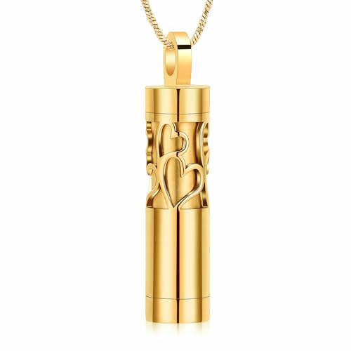 ZEZILE Herz Zylinder Urne Halskette für Asche Einäscherung Schmuck für Asche für Frauen Männer mit Andenken Zylinder Urne ZEZILE Herz Zylinder Urne Halskette für Asche Einäscherung Schmuck für Asche für Frauen Männer mit Andenken Zylinder Urne von ZEZILE