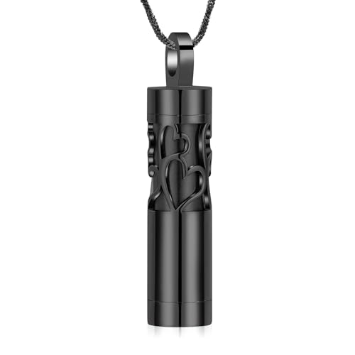 ZEZILE Herz Zylinder Urne Halskette für Asche Einäscherung Schmuck für Asche für Frauen Männer mit Andenken Zylinder Urne ZEZILE Herz Zylinder Urne Halskette für Asche Einäscherung Schmuck für Asche für Frauen Männer mit Andenken Zylinder Urne von ZEZILE