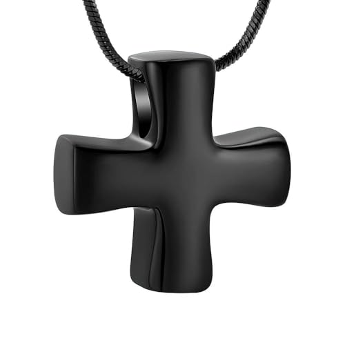 ZEZILE Kreuz Einäscherung Halskette Edelstahl Urne Halskette für Asche Andenken Memorial Mensch Haustier Asche Anhänger Schmuck für Frauen Männer von ZEZILE