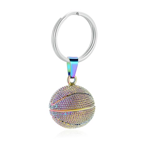 ZEZILE Kristall Basketball Einäscherung Schlüsselanhänger Gedenkschmuck Edelstahl Anhänger Urnen für Mensch/Haustier Asche Mann Andenken von ZEZILE