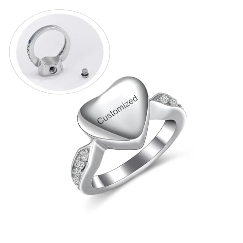 ZEZILE Liebe Herz Einäscherung Asche Ringe Edelstahl Memorial Urne Ring Asche Andenken Einäscherung Schmuck Größe 6-10 von ZEZILE
