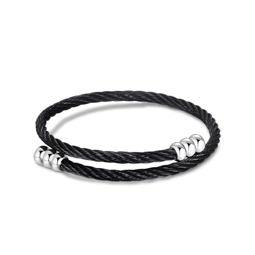 ZEZILE Manschettenarmreif Edelstahl Asche Andenken Armband für Frauen und Männer - Doppelurne zum Halten von Asche von ZEZILE