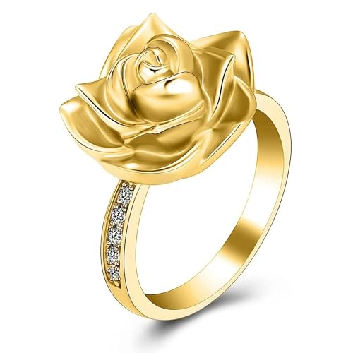 ZEZILE Rose Blume Urne Ring für Mensch/Haustier Asche Andenken Gedenkschmuck Kann graviert werden Einäscherung Fingerringe von ZEZILE