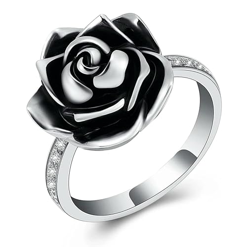 ZEZILE Rose Blume Urne Ring für Mensch/Haustier Asche Andenken Gedenkschmuck Kann graviert werden Einäscherung Fingerringe von ZEZILE