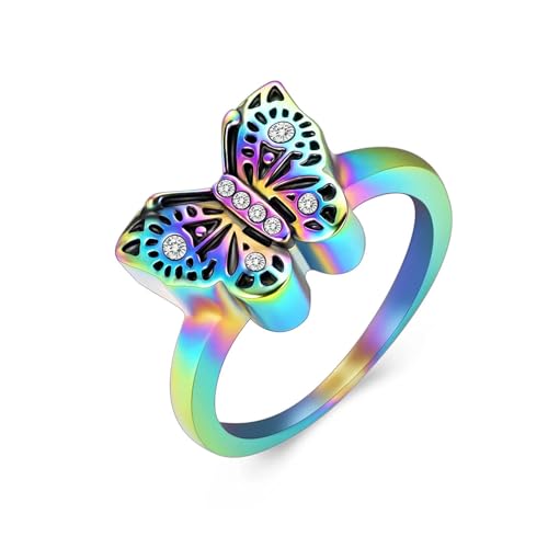 ZEZILE Schmetterling Einäscherung Schmuck Ring hält geliebte Menschen Asche Urne Finger Ring für Asche für Frauen Memorial Andenken Schmuck von ZEZILE