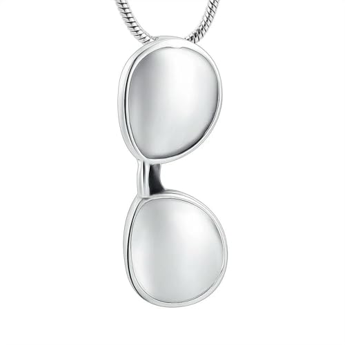 ZEZILE Sonnenbrille Form Anhänger Halskette Edelstahl Memorial Andenken Asche Urne Schmuck für Männer Frauen von ZEZILE