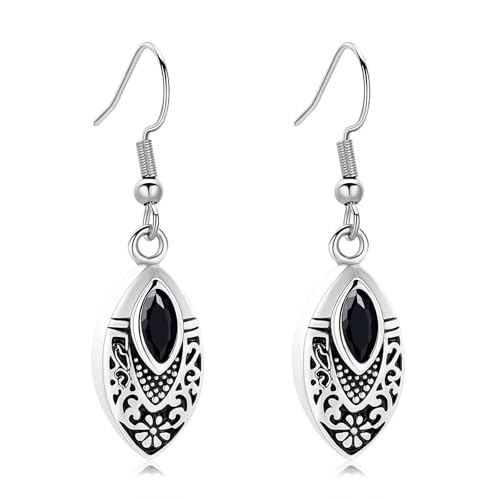 ZEZILE Teardrop Cremation Ohrringe für Asche Kristall Augen Gedenkschmuck Urnen Anhänger Andenken Asche Halter Geschenk für Frauen Mädchen von ZEZILE