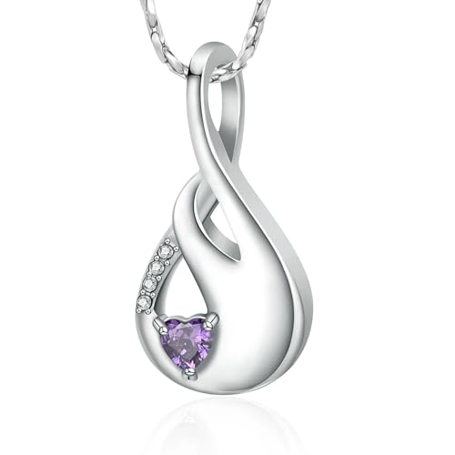 ZEZILE Teardrop Urne Halskette für Asche Unendlichkeit Einäscherung Schmuck für Frauen Intarsien Herz Kristall Memorial Anhänger Beerdigung Andenken ZEZILE Teardrop Urne Halskette für Asche Unendlichkeit Einäscherung Schmuck für Frauen Intarsien Herz Kristall Memorial Anhänger Beerdigung Andenken von ZEZILE
