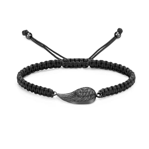 ZEZILE Urne Armband für Asche Engel Flügel Einäscherung Schmuck Edelstahl Asche Anhänger Andenken Denkmal für Armband für Frauen Männer von ZEZILE