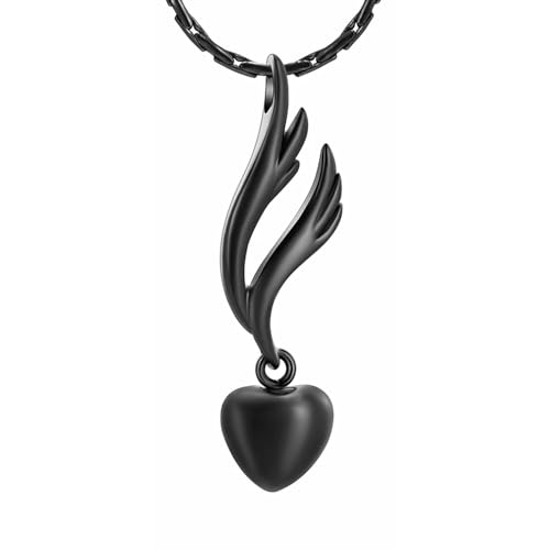 ZEZILE Urne Halskette für Asche Herz Einäscherung Schmuck Edelstahl Asche Anhänger für Frauen Männer Andenken Denkmal für Schmuck von ZEZILE