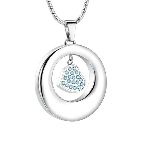 ZEZILE Urne Halskette für Asche Herz Kristall Einäscherung Schmuck Edelstahl Andenken Memorial Asche Schmuck für Frauen Männer ZEZILE Urne Halskette für Asche Herz Kristall Einäscherung Schmuck Edelstahl Andenken Memorial Asche Schmuck für Frauen Männer von ZEZILE