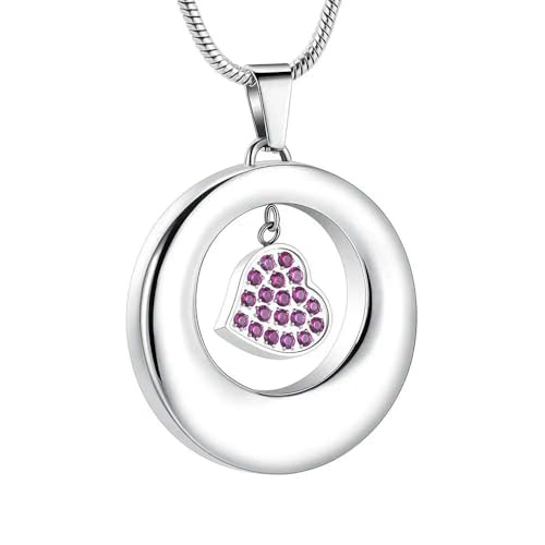 ZEZILE Urne Halskette für Asche Herz Kristall Einäscherung Schmuck Edelstahl Andenken Memorial Asche Schmuck für Frauen Männer von ZEZILE