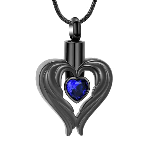 ZEZILE Urne Halskette für Asche Herz Kristall Einäscherung Schmuck Edelstahl Asche Anhänger für Frauen Männer Andenken Denkmal für Schmuck von ZEZILE