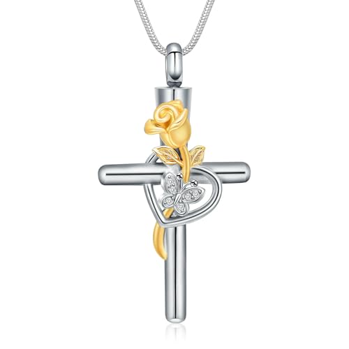ZEZILE Urne Halsketten für Asche Einäscherung Schmuck für Asche Andenken Anhänger für Asche für Frauen Männer ZEZILE Urne Halsketten für Asche Einäscherung Schmuck für Asche Andenken Anhänger für Asche für Frauen Männer von ZEZILE
