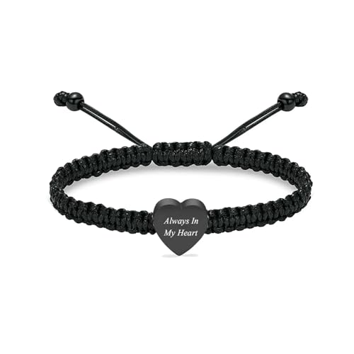 ZEZILE Urnenarmband für Asche Herz Einäscherung Armband Edelstahl Esche Anhänger Verstellbares Andenken Gedenkarmband für Frauen Männer von ZEZILE