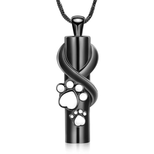ZEZILE Zylinder Urne Halskette für Asche Edelstahl Haustier Pfote Abdruck Einäscherung Schmuck Andenken Geliebte Memory Anhänger für Frauen Männer ZEZILE Zylinder Urne Halskette für Asche Edelstahl Haustier Pfote Abdruck Einäscherung Schmuck Andenken Geliebte Memory Anhänger für Frauen Männer von ZEZILE