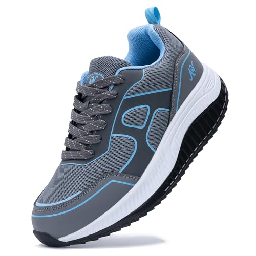 ZF ZEFUHER Damen-Wanderschuhe mit Fußgewölbeunterstützung, orthopädische Plantarfasziitis, Turnschuhe, Tennis-Laufschuhe, Graublau, 39 EU von ZF ZEFUHER