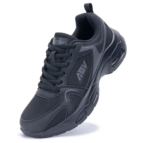 ZF ZEFUHER Damen-Wanderschuhe mit Fußgewölbeunterstützung, orthopädische Turnschuhe für Plantarfasziitis, Tennis, Laufschuhe, Schwarz/Grau, 40 EU von ZF ZEFUHER