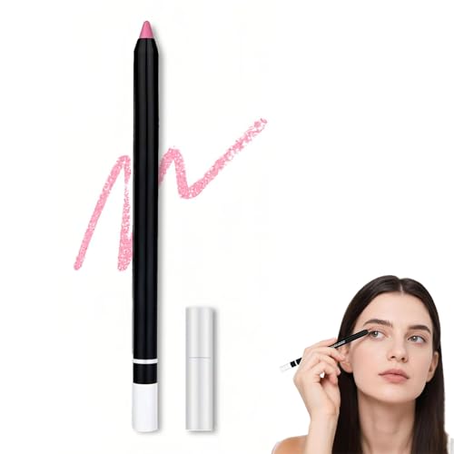 Wasserfester Eyeliner-Stift, langanhaltende Gelformel, 24 HR wasserfester Eyeliner-Duo, feine Spitze für präzise oder auffällige Augen-Looks, sanftes und natürliches Auft (#004-Perlrosa) von ZFEZYXA