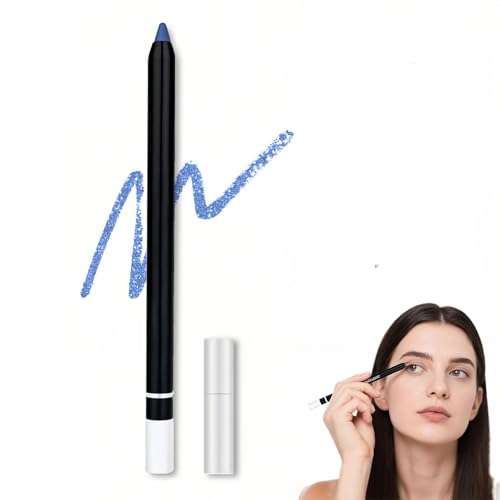 Wasserfester Eyeliner-Stift, langanhaltende Gelformel, 24 HR wasserfester Eyeliner-Duo, feine Spitze für präzise oder auffällige Augen-Looks, sanftes und natürliches Auft (#005-Perlblau) von ZFEZYXA