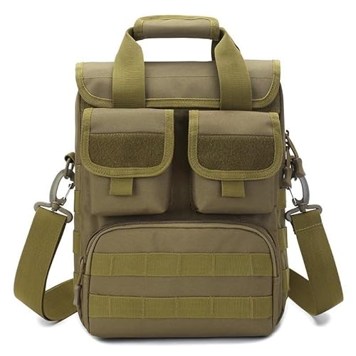 Taktische Umhängetasche, MOLLE Sling Pack Aktentasche Gear Utility Carry Satchel EDC Tool Handtasche für 12-Zoll-Laptops(Khaki) von ZFFOZZ