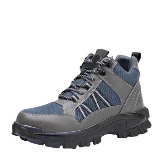 ZFIHAV Arbeitsschuhe Arbeitsstiefel for Männer wasserdichte Stahlkappe Sicherheitsarbeitsschuhe Turnschuhe männliche Schuhe(Gray,43) von ZFIHAV